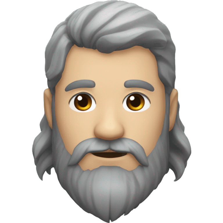 Valheim grey platted beard, receeding hairline emoji