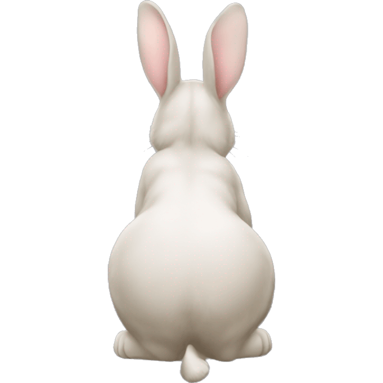 Realistic back of bunny rabbit. emoji