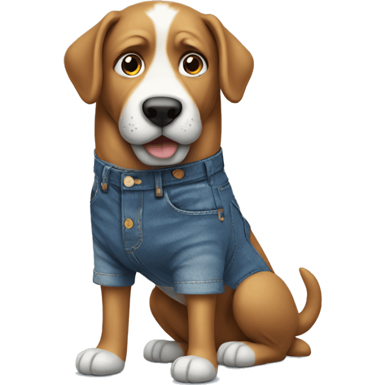 Giant dog wearing jeans emoji