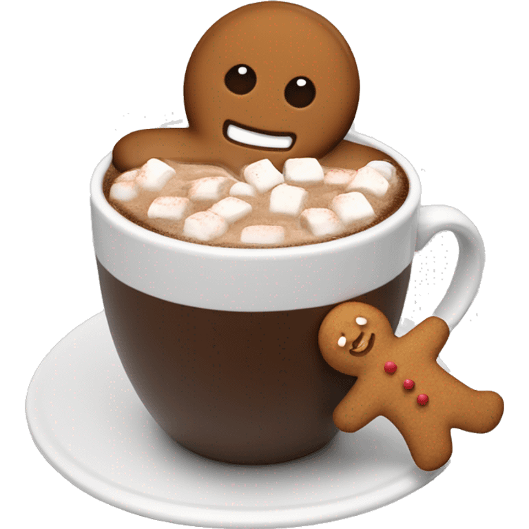 Hot chocolate with gingerbread man emoji