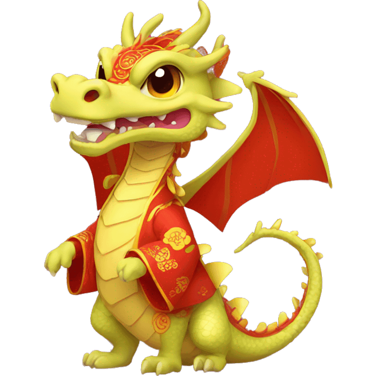 dragon with chinese new year clothing emoji