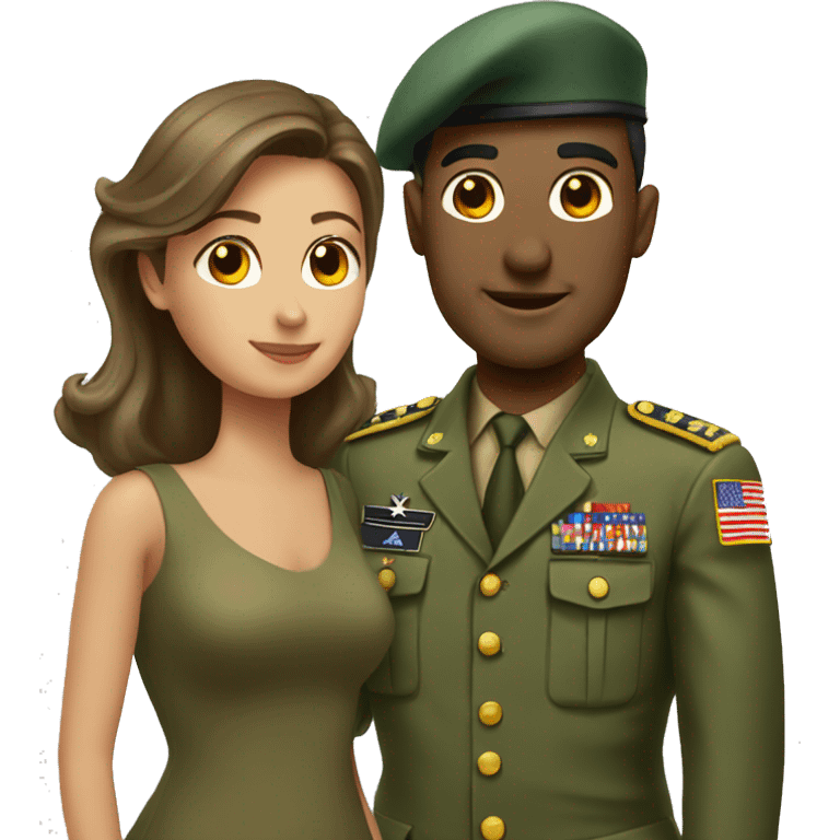 An army man with his wife emoji