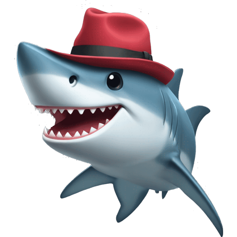 requin avec chapeau d'anniver emoji