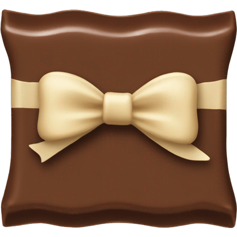 Chocolate bar with beige bow emoji