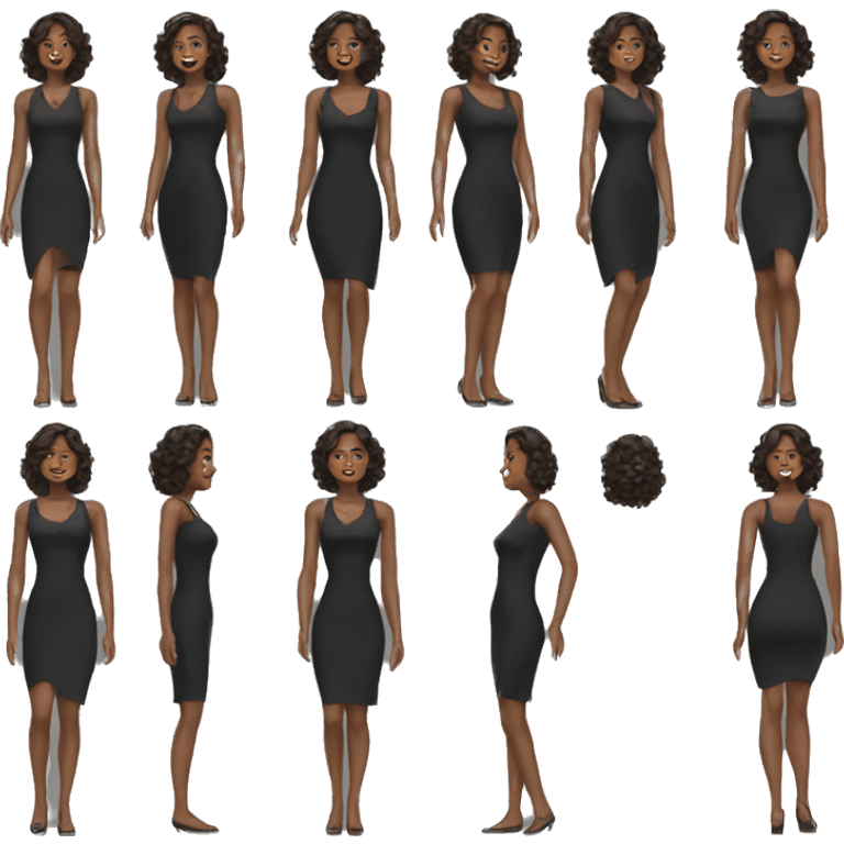 mid women black women dress full body emoji