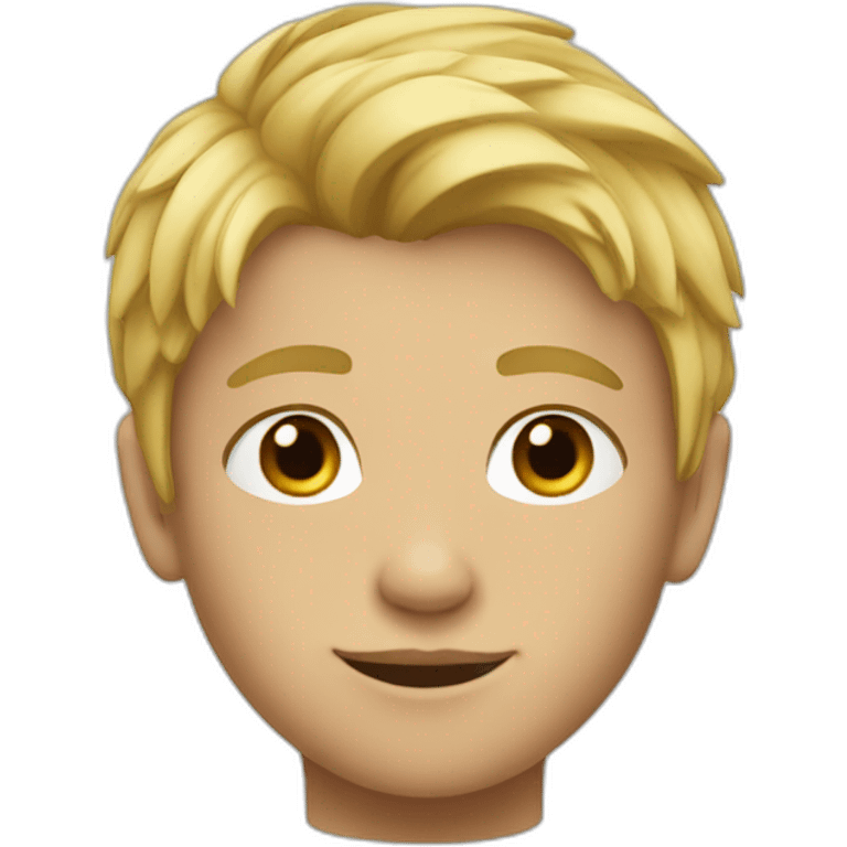 13y old blond boy with hair flat forward  emoji