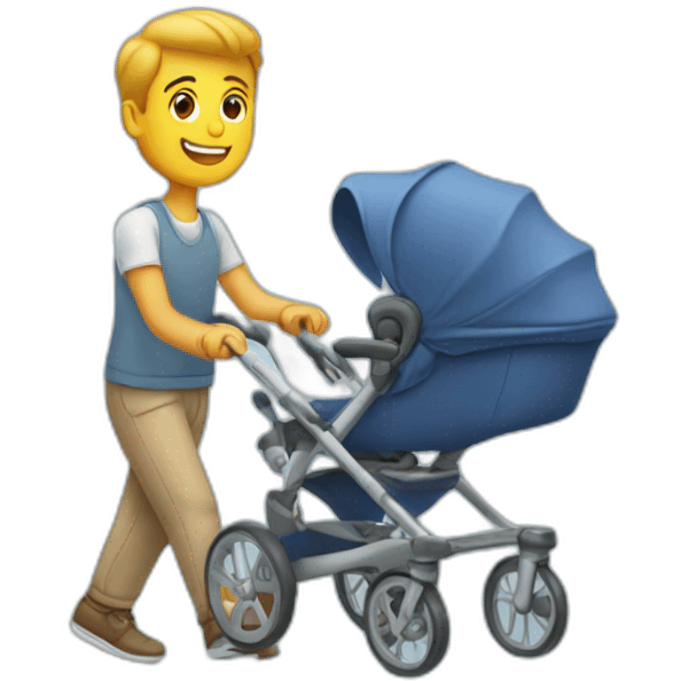 Man pushing stroller emoji