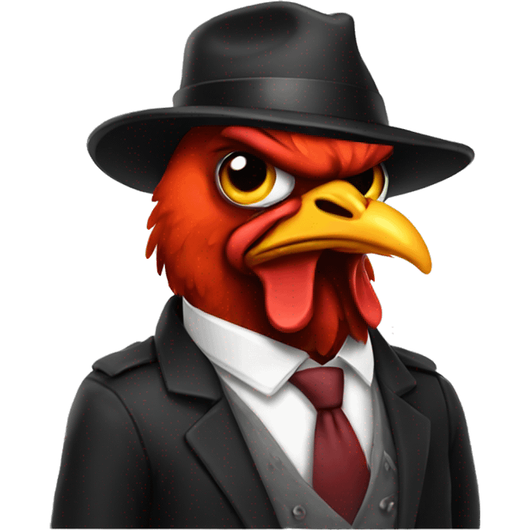 Gangster chicken emoji