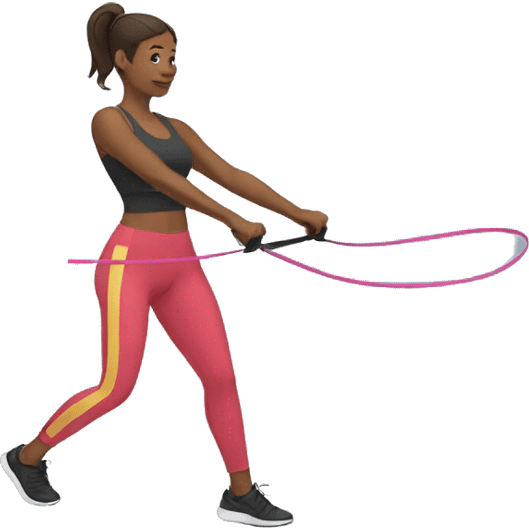 woman using resistance band emoji