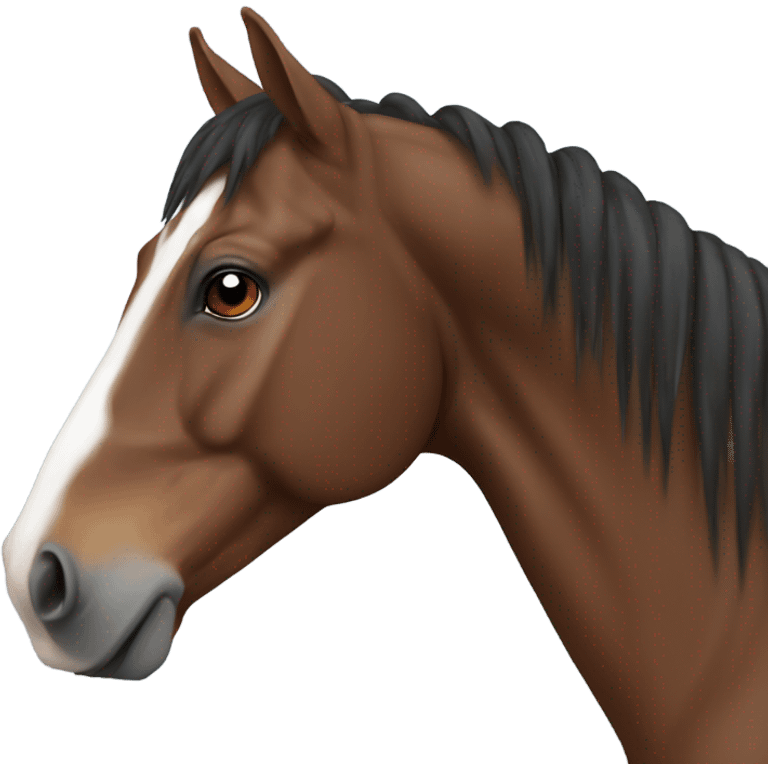 Bay horse with small white star emoji