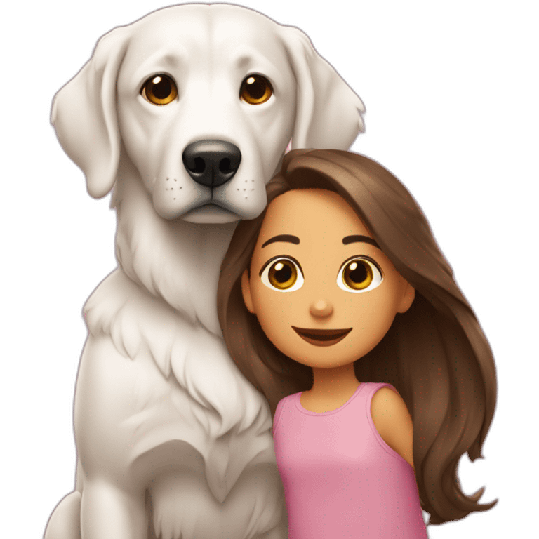 perrita blanca con su hija emoji