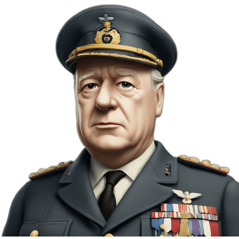 Le Général, De Gaulle  qui embrasse Winston Churchill de emoji