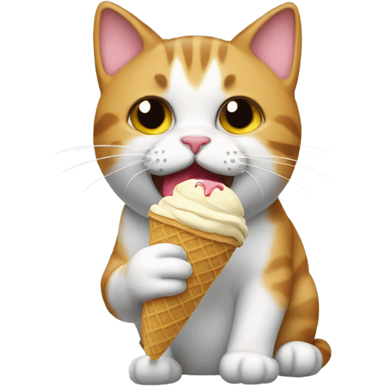 Cat eating ice cream emoji