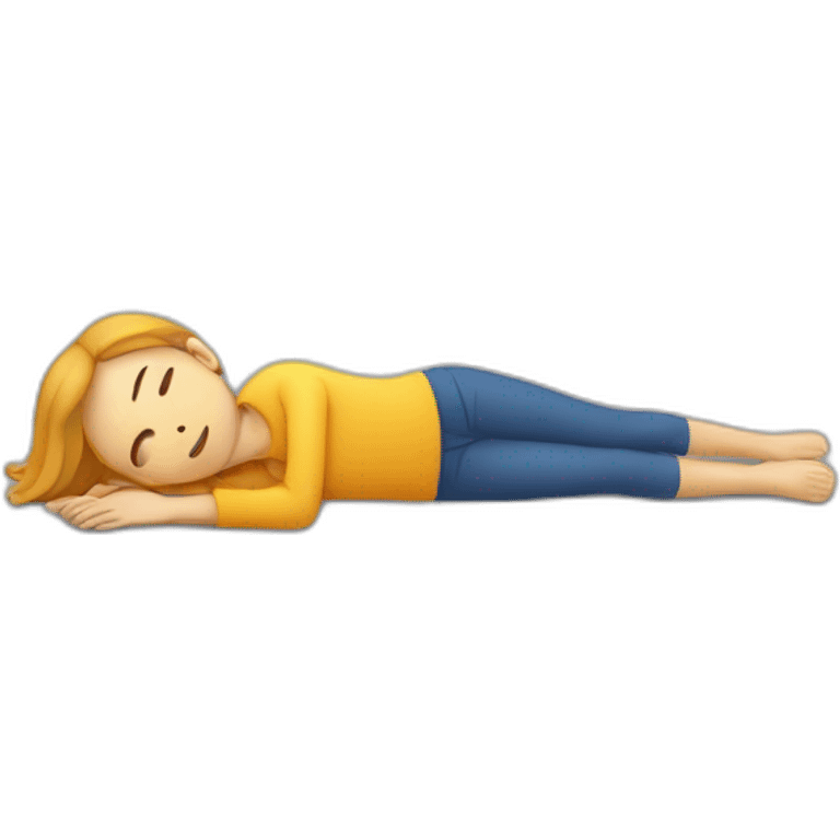 simplistic flattened person lying on ground emoji