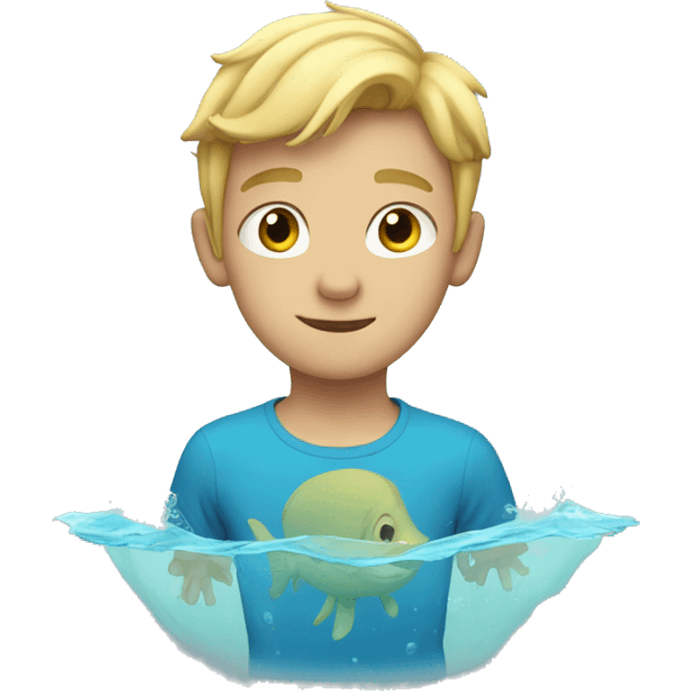 blonde boy under water emoji