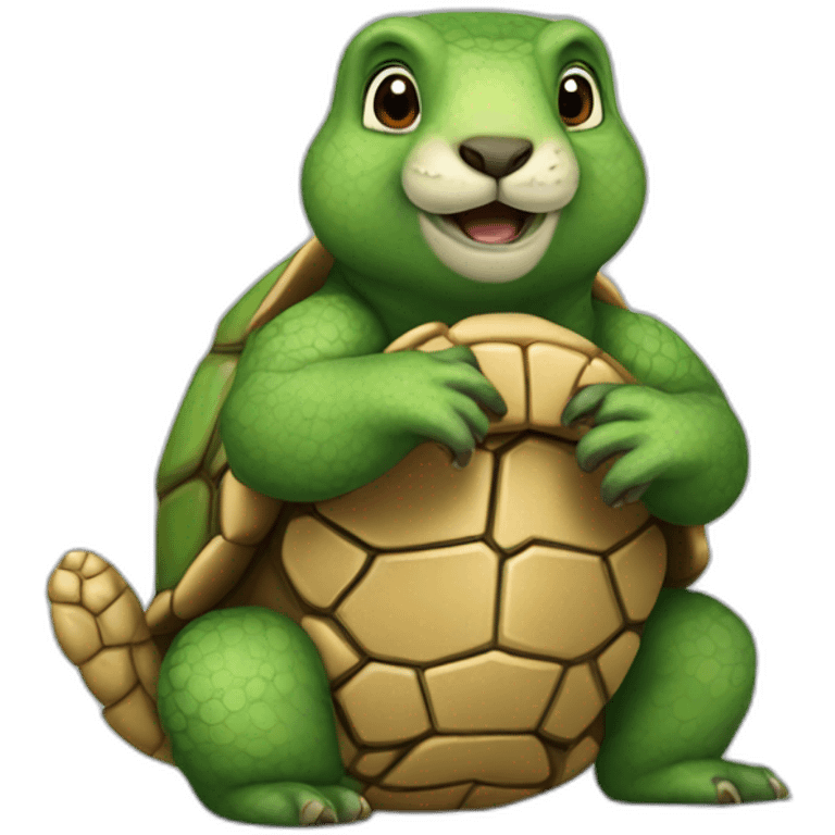 marmotesur une tortue emoji