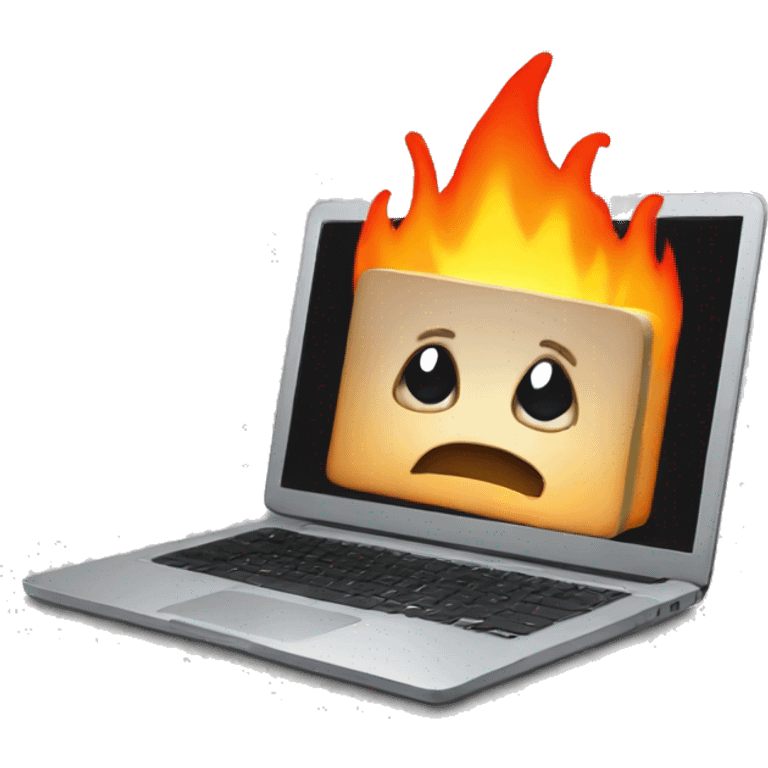 a laptop on fire emoji