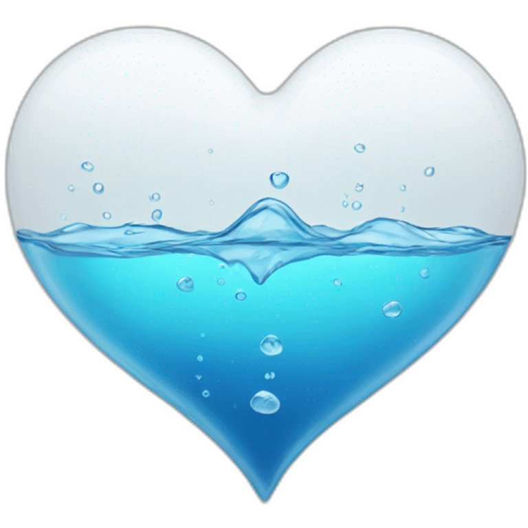 White heart with water emoji