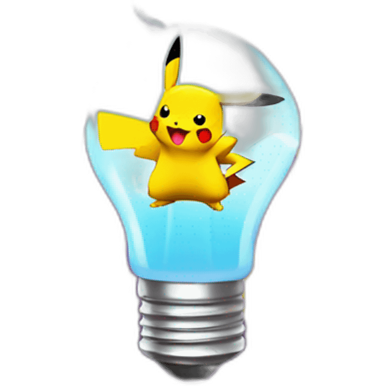 Pikachu lightning a bulb emoji