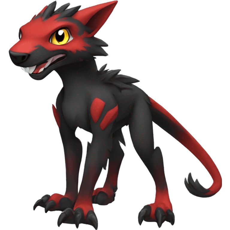 cool edgy black red animal hybrid Fakemon full body emoji