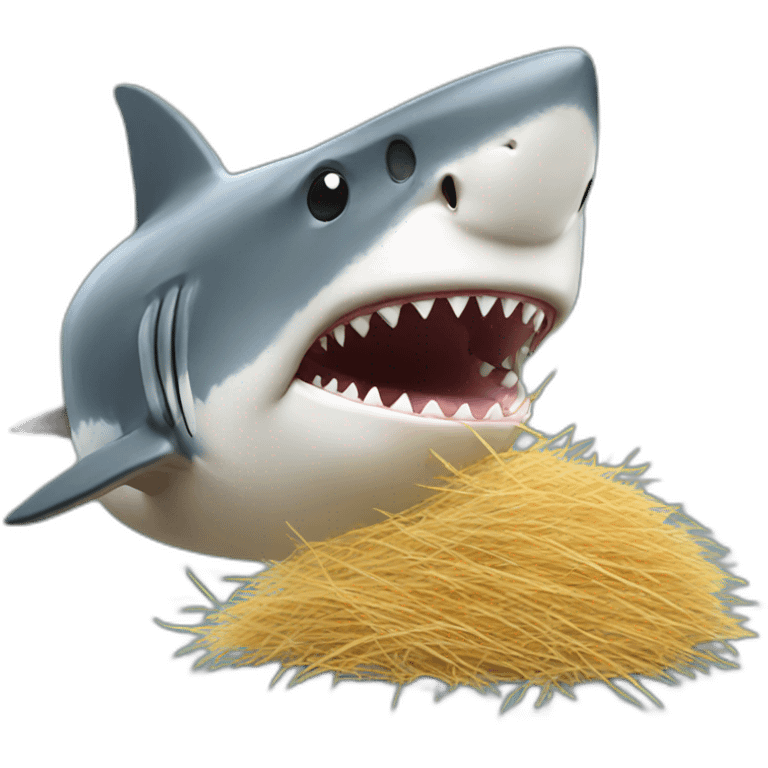 shark eating hay emoji