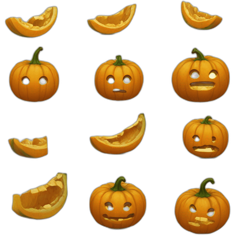 Une. Hache avec une tête de citrouille. emoji