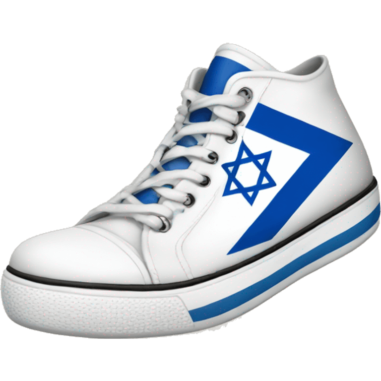 Shoes with a tattoo of the flag of Israel emoji