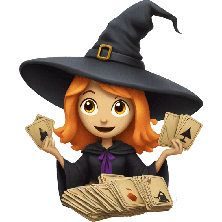 A witch with cards  emoji