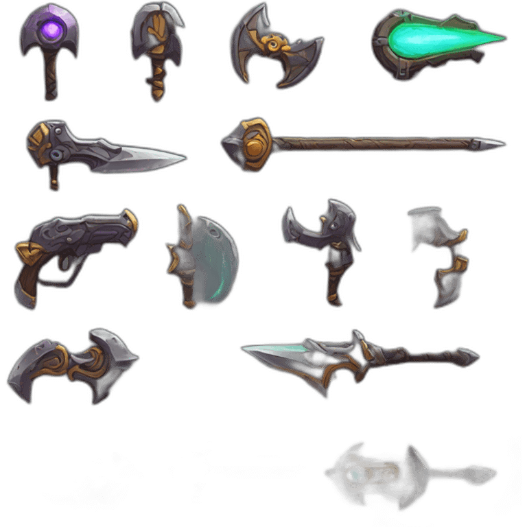 weapon futuristic roguelike rpg style inspired by hearthstone emoji