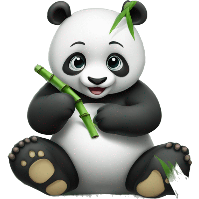 PANDA EATING BAMBOO NEAR EFFIL TOWER emoji