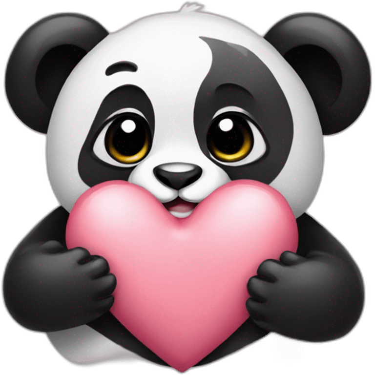 panda with heart in her hands emoji