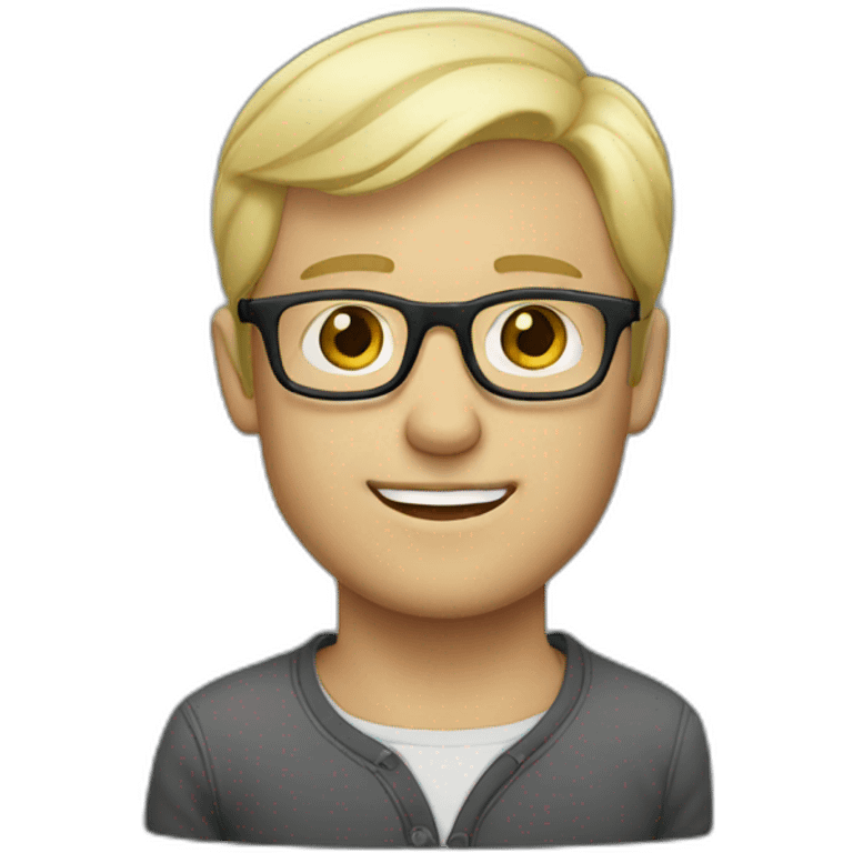 white blonde male with glasses emoji