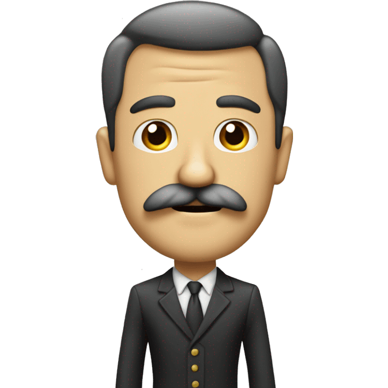 Señor con bigote bajito y serio  emoji