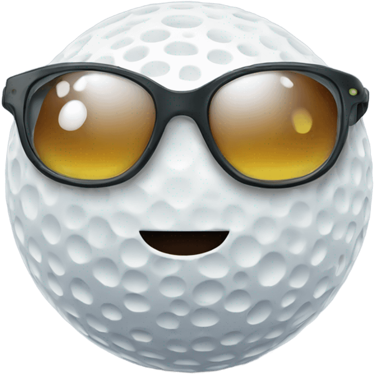 Golf ball with glasses  emoji