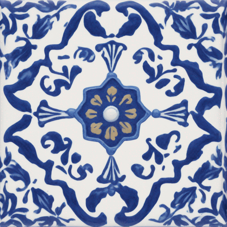 Blue and white Mediterranean tile emoji