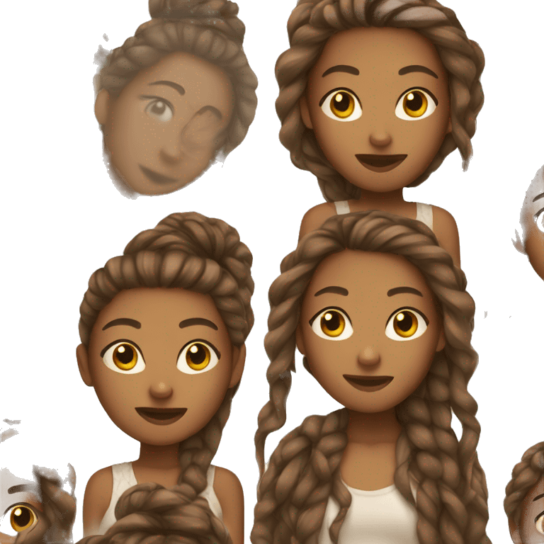 Brown skin girl with Long braided hair emoji