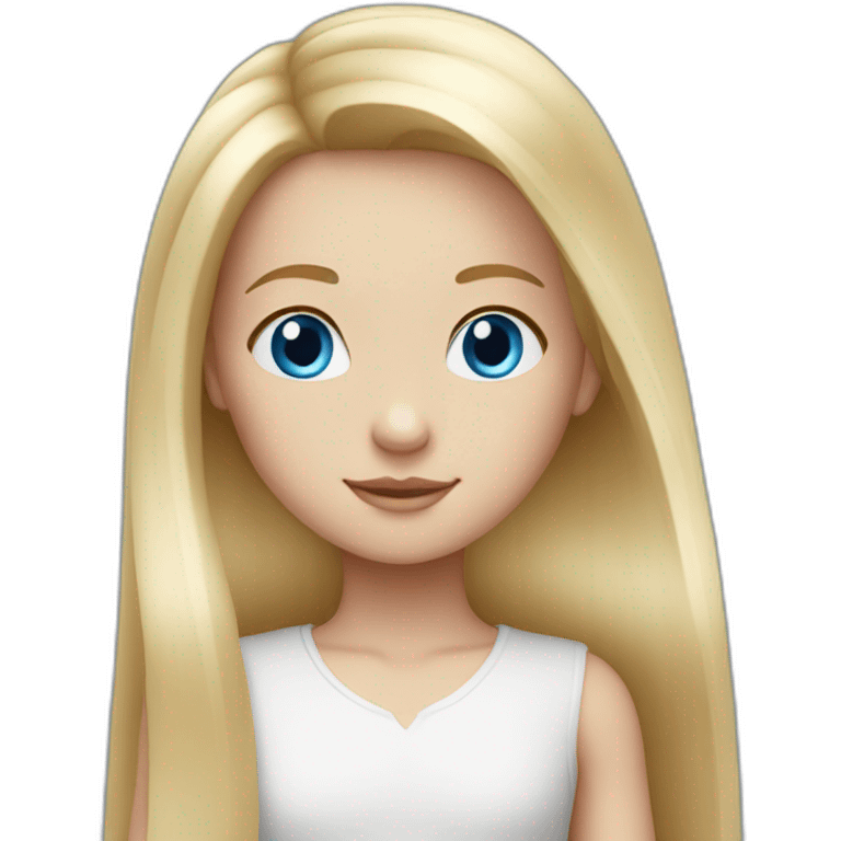 white little girl blue eyes very long blond hair emoji