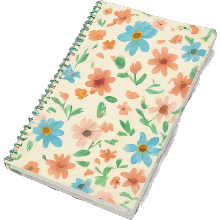 Notebook with flower pattern design on the cover emoji