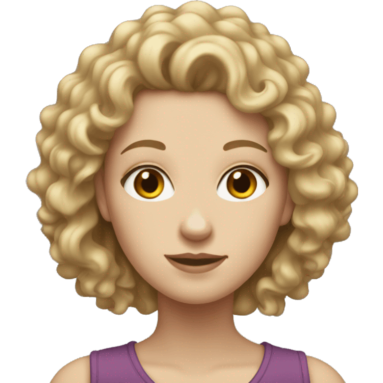 White girl with dirty blond curly hair emoji