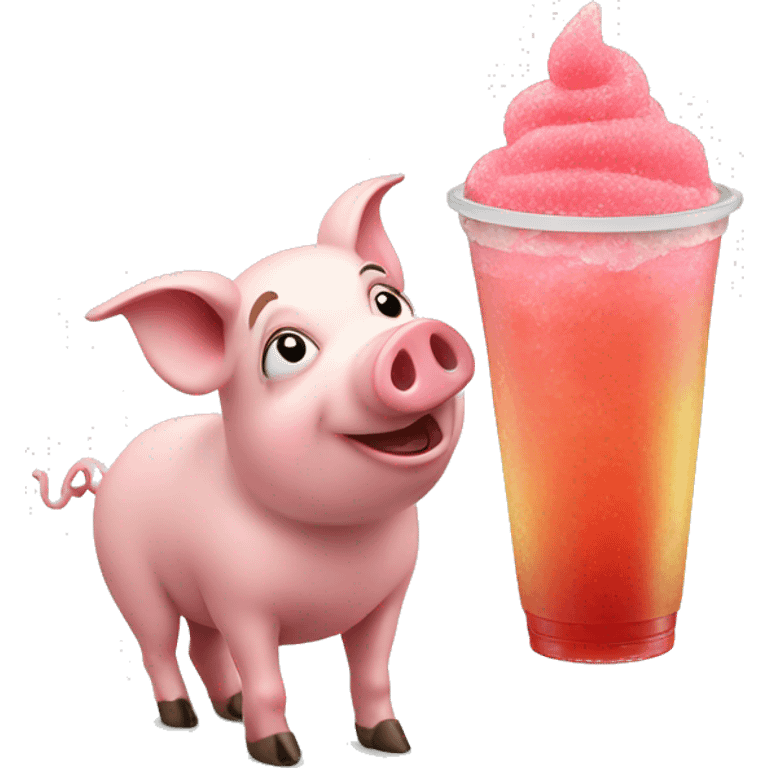 Pigs having a slush  emoji