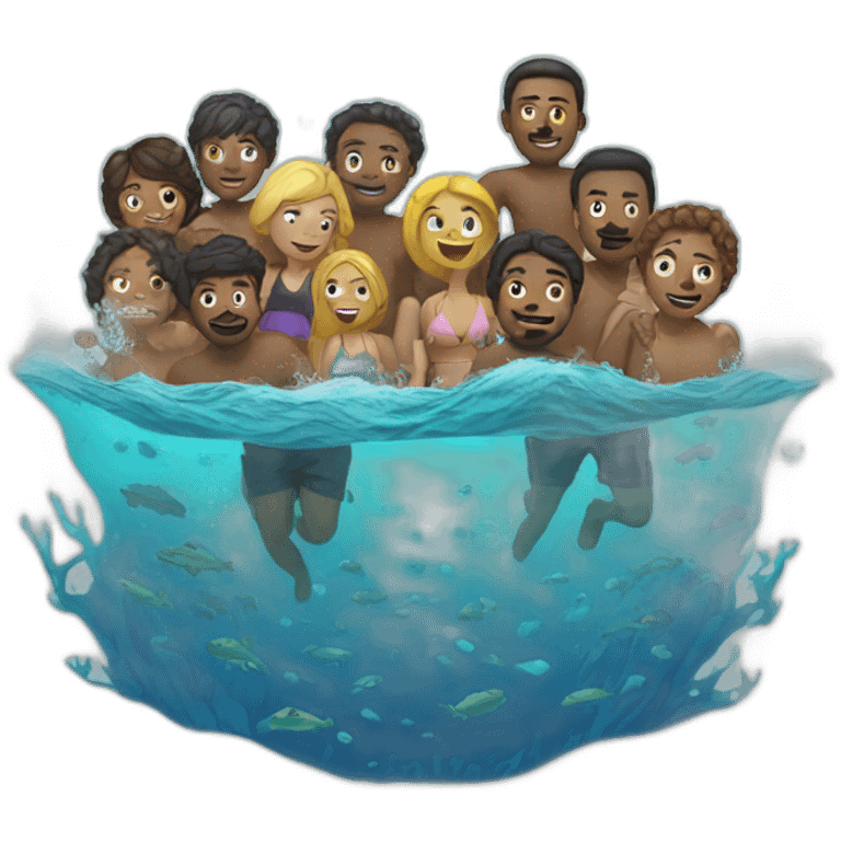 people in the ocean emoji