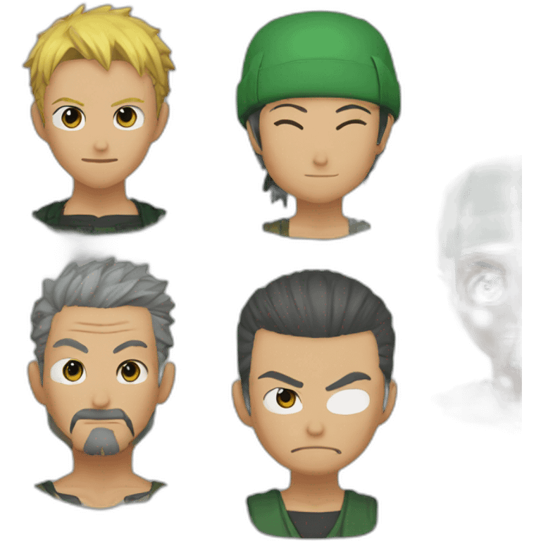 Zoro and Robin and chopper emoji