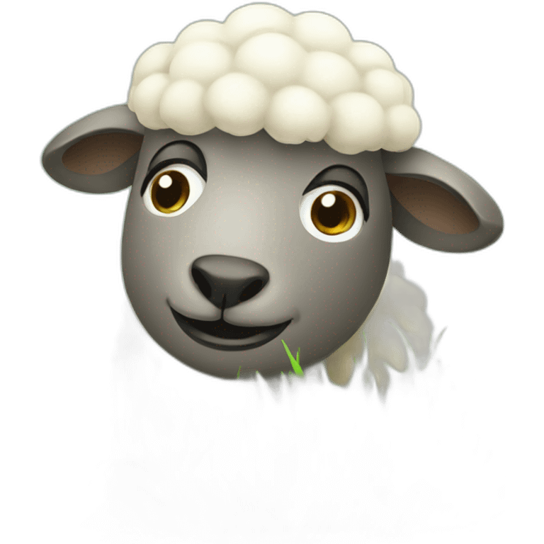 sheep with grass emoji