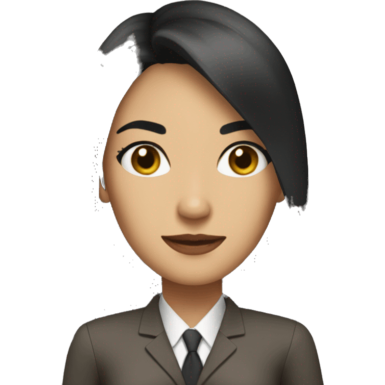 Female defense attorney with long black hair with brown suit emoji