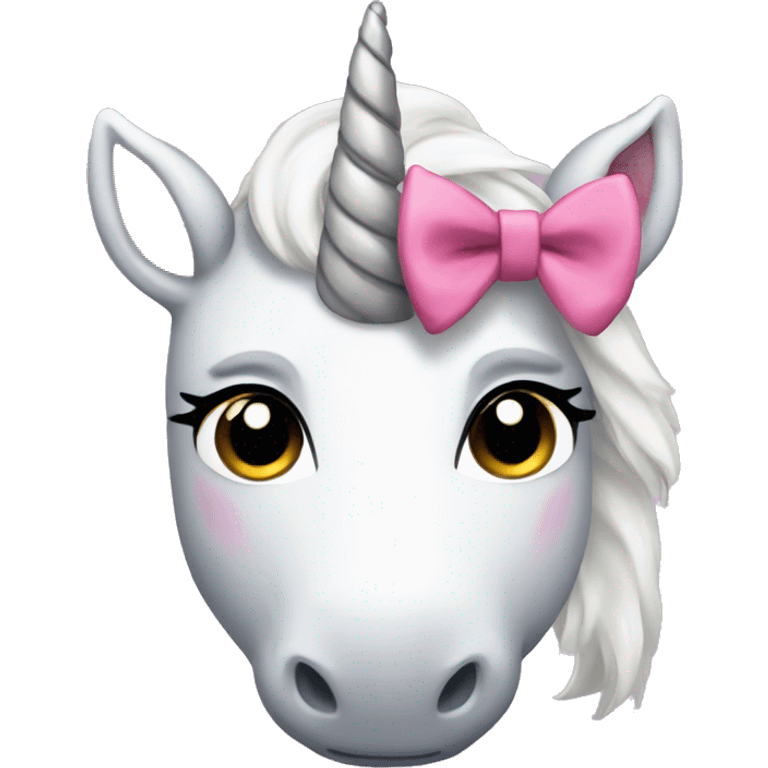 Unicorn with bow emoji