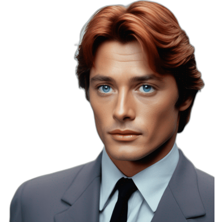 alain delon young space navigator blue eyes neat red hair emoji