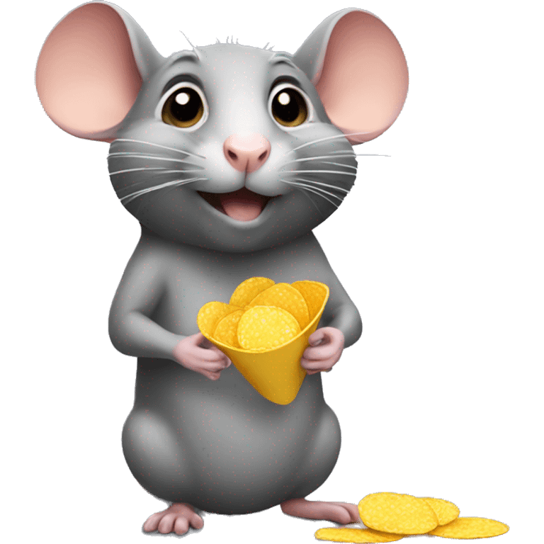 Rat with chips emoji