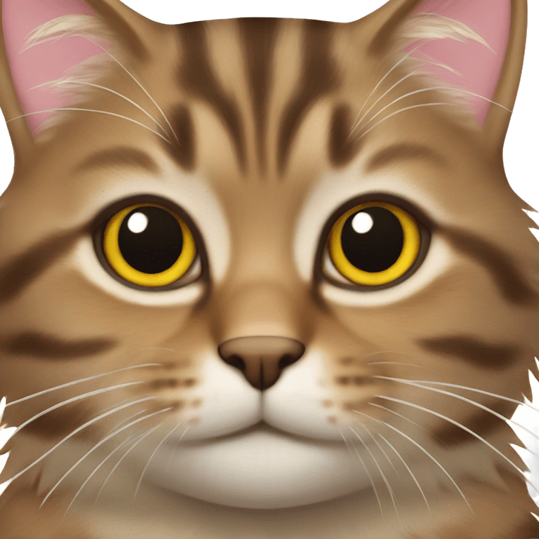 Fluffy brown tabby cat emoji