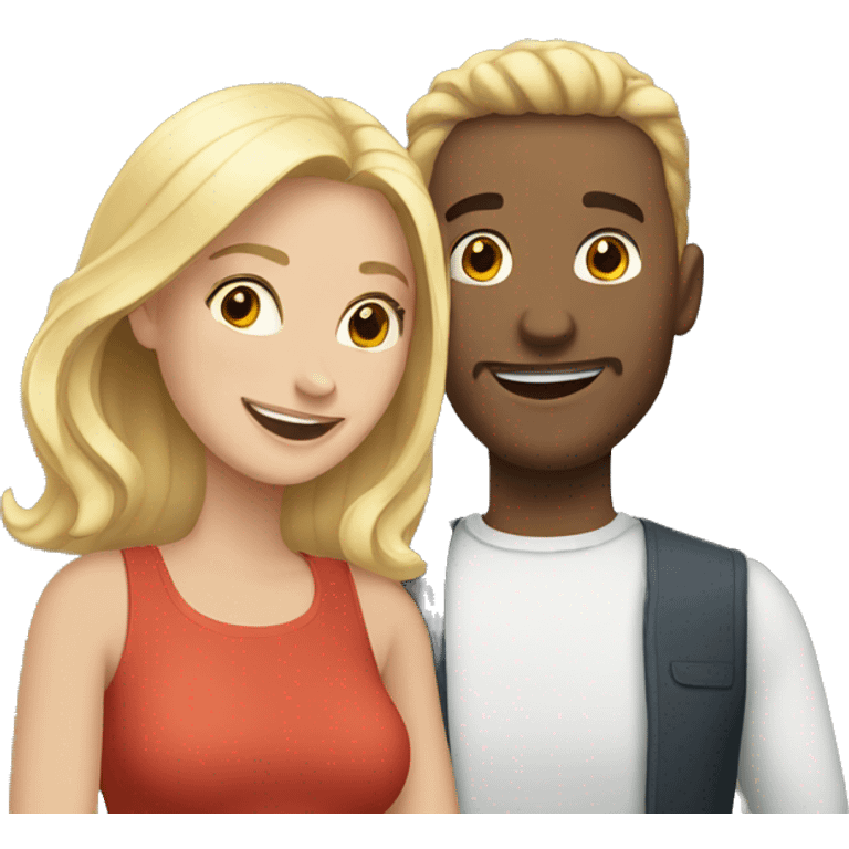 white couple enjoying a moment emoji