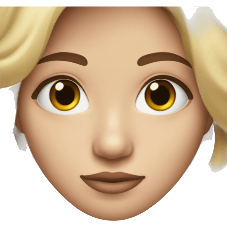 Chica blanca, de ojos marrones y cabello oscuro largo y ondulado  emoji